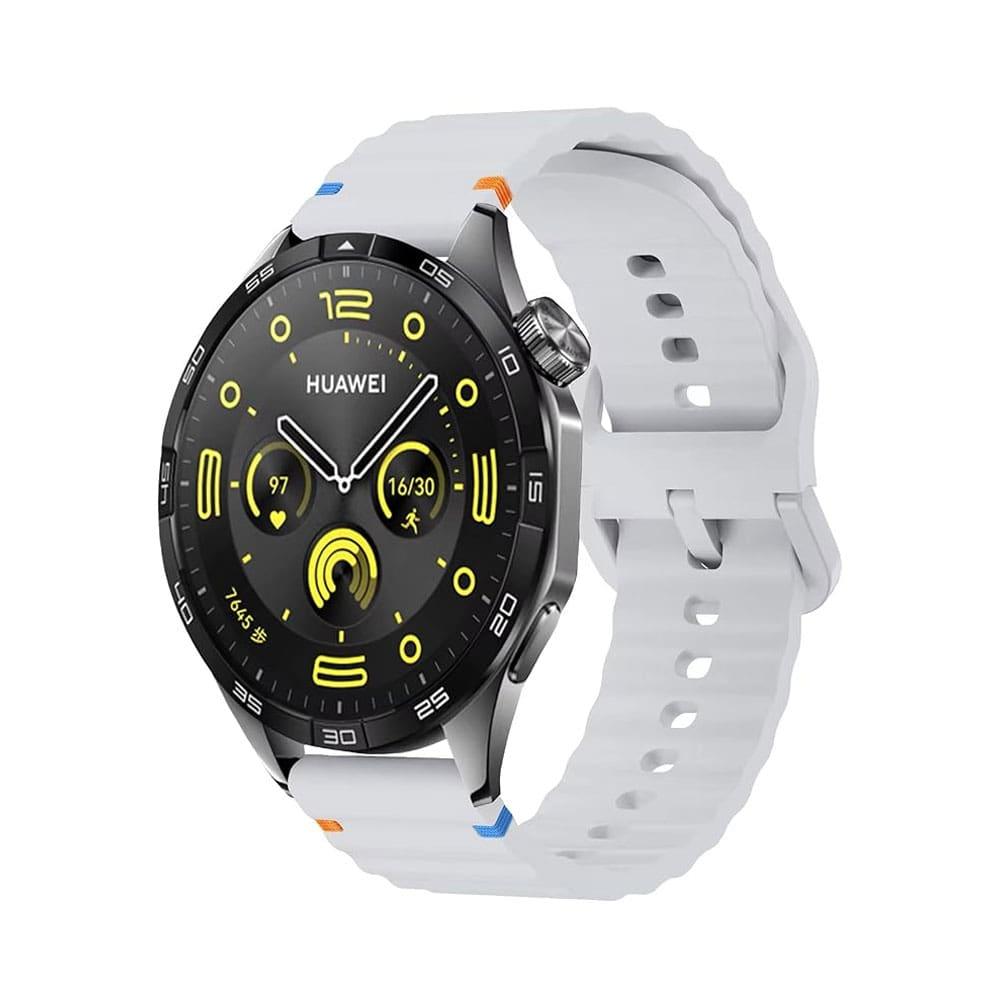 Silicon Strap For 22mm Watches With Lines For Samsung - Huawei - Xiaomi - Amazfit - Chinese watches - Gray-17