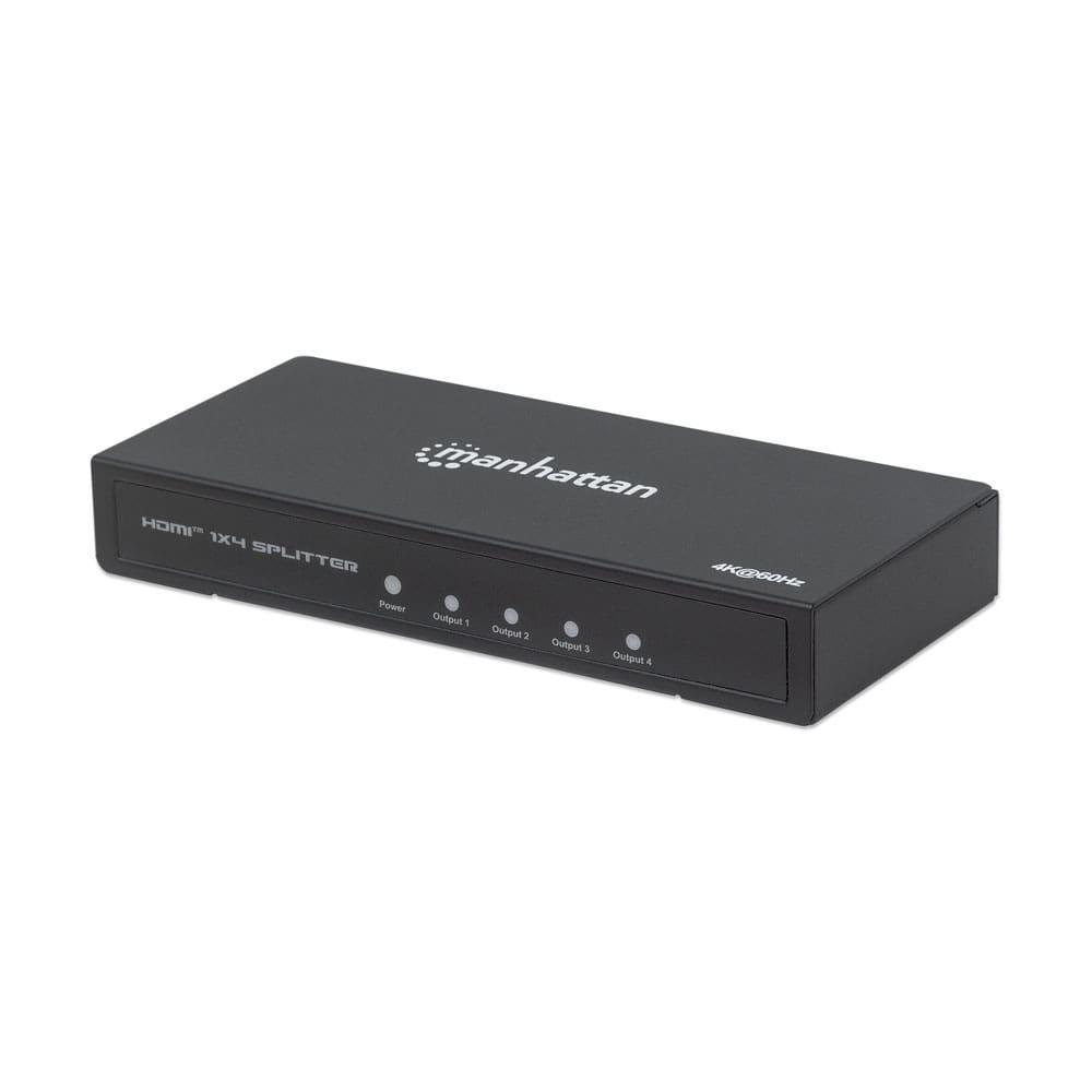 Manhattan 4-Port HDMI Splitter 4K@60Hz AC Powered full 3D video Deep Color and High Dynamic Range HDR - Black-10