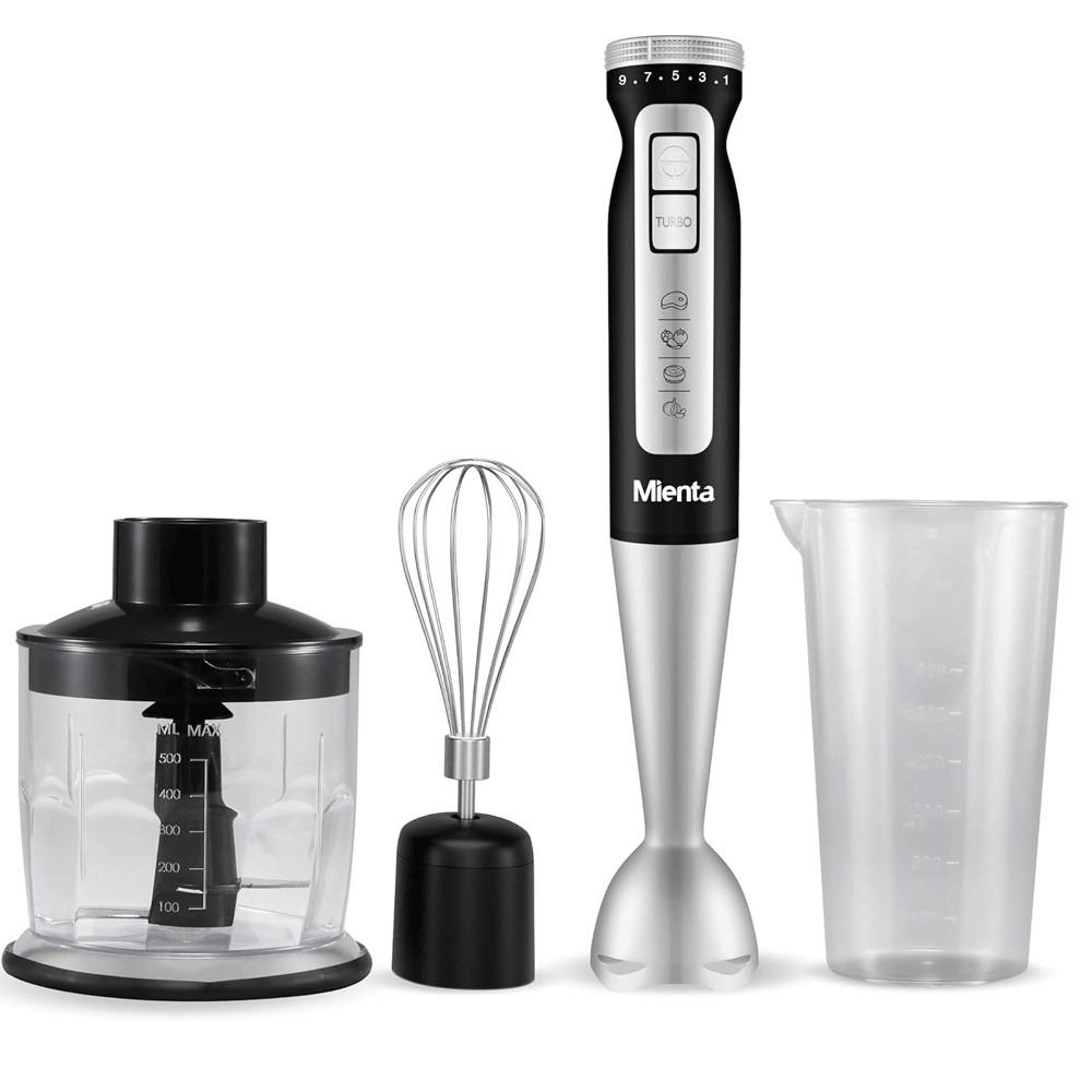Mienta Immersion Blender TURBO Plus 1000 Watts 1 Liter Bowl 600 ml - HB111438A -18
