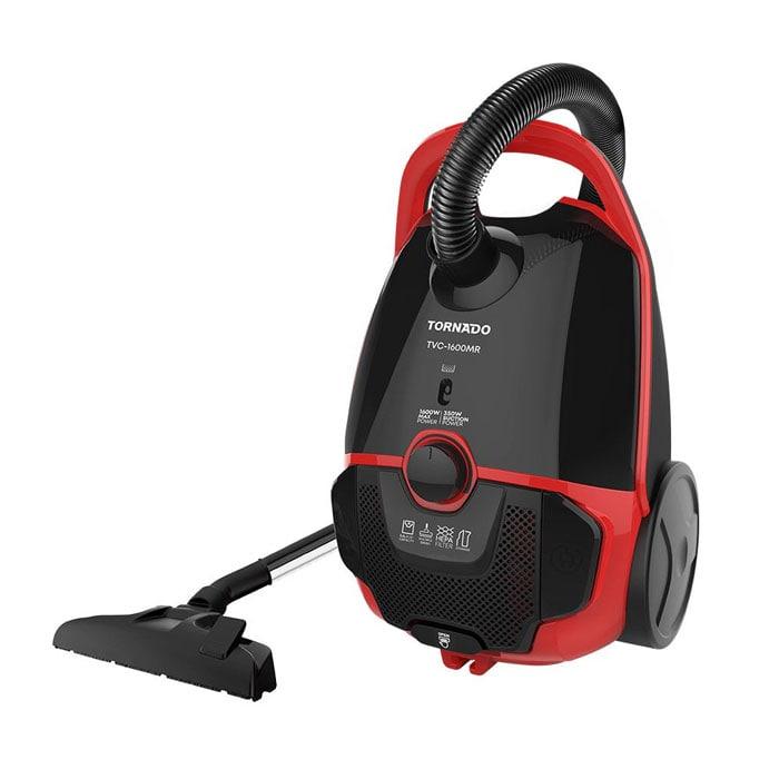 Tornado Vacuum Cleaner 1600 Watt HEPA Filter - Black x Red - TVC-1600MR-16
