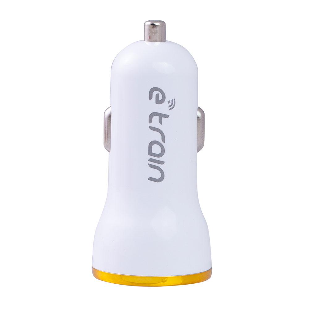E-train (MP200) Car Charger 2.1MAh with Micro USB Cable 1M - with Led Indicator - White-16