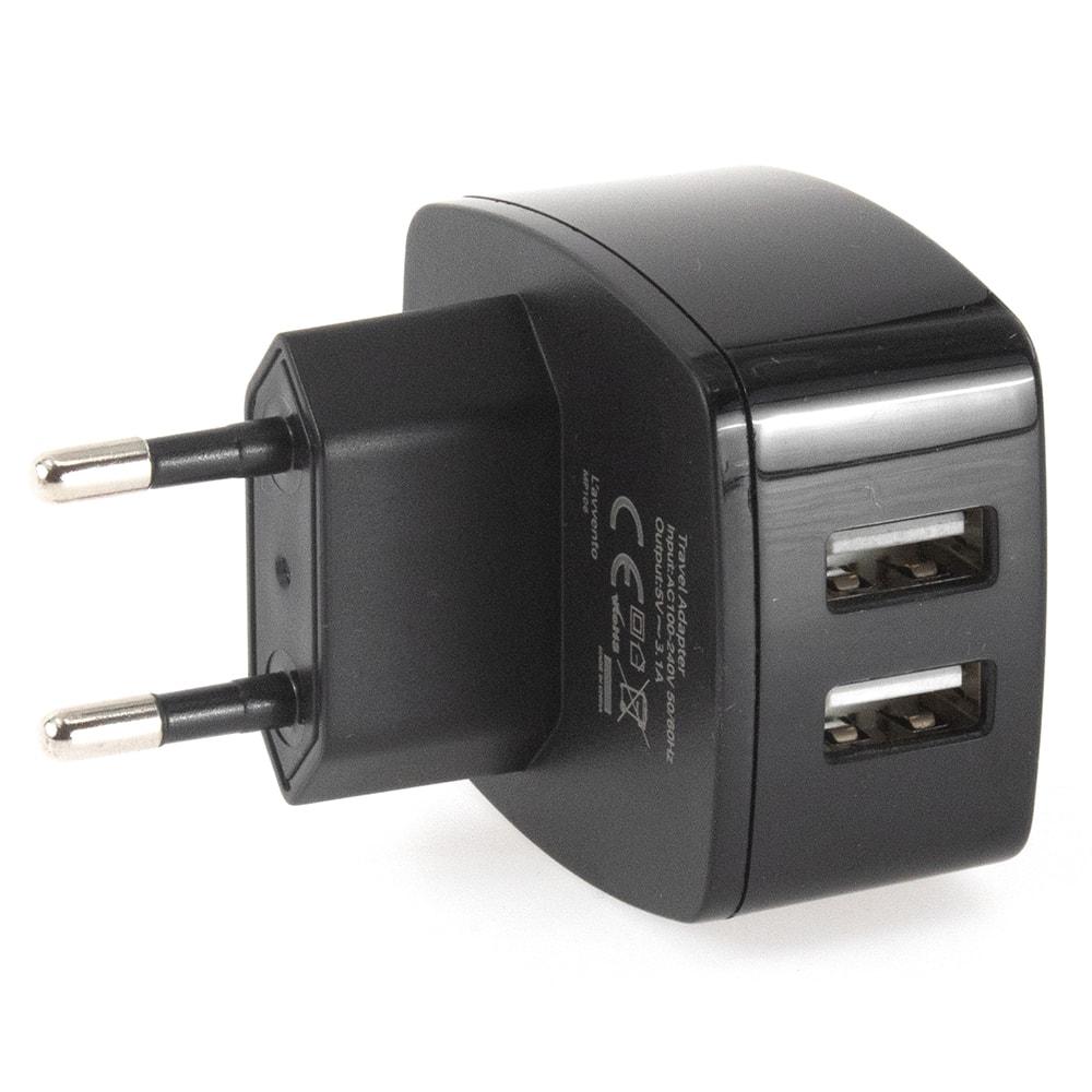 L'AVVENTO (MP106) Wall Charger Dual USB output 3.1A Euro Plug - Black-11