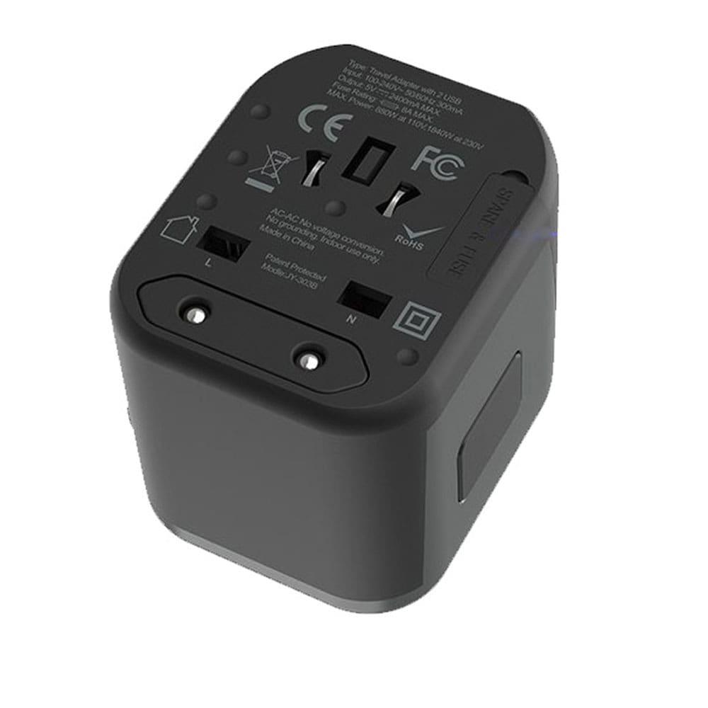 Devia Global Multiple Function Charger World Wide Travel Plug Adapter Output USB*2, 5V, 2.5A-5