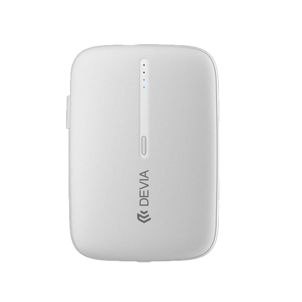 DEVIA Kintone Series Built-in Dual Cable Power Bank 10000mAh Support three devices charging at same time - White-6