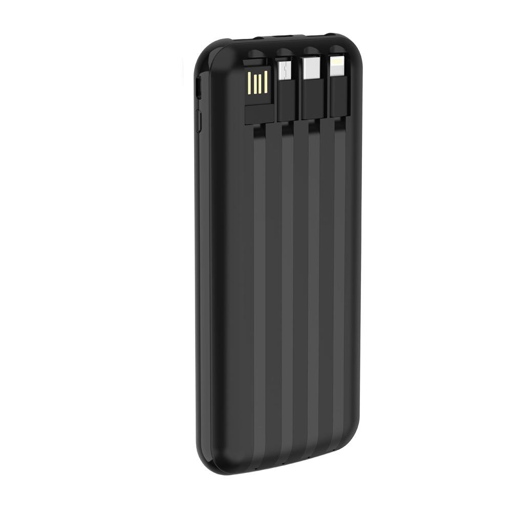 Devia Kintone series Power Bank with 4 cables 10000mAh - Black -1
