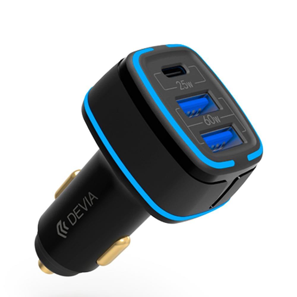 Devia Extreme Speed Dual USB &amp; Type-C Full Compatible Fast Car Charger 85W - Black-5