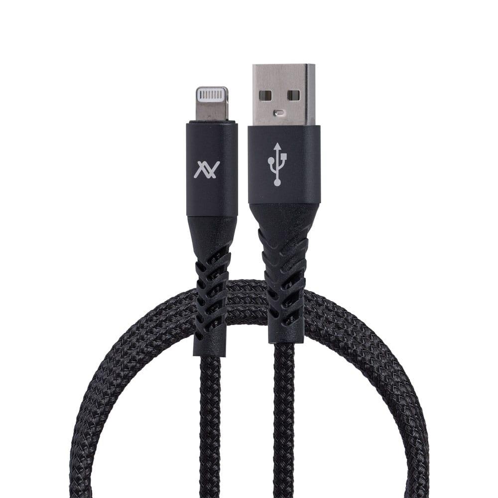 L'AVVENTO (MP476) MFI Lightning Sync and Charging Cable - 2M - Silver*Black-2