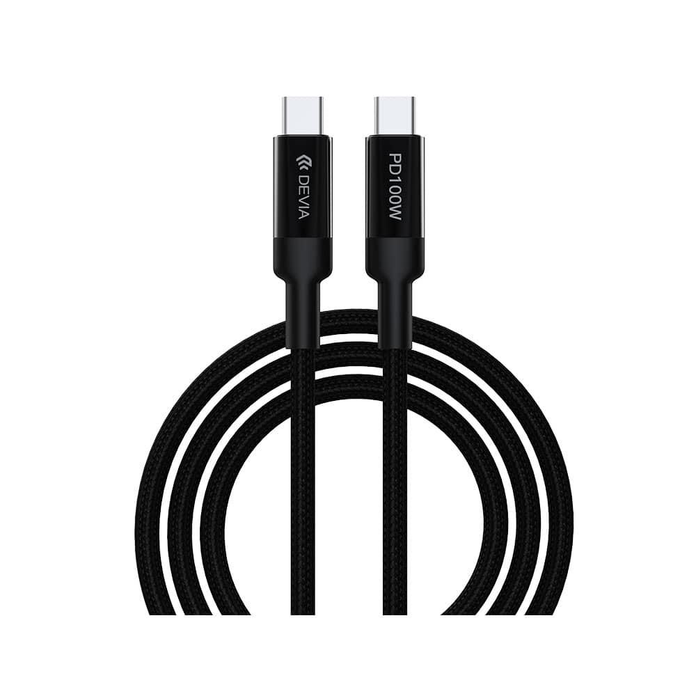 Devia EC309 Type-C Cable Extreme Speed 100W PD Support Fast Charging for All Laptops &amp; Phones in Market 1.5M - Black-12