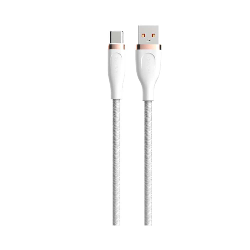 DEVIA EC311 Star Series USB-A to USB-C 2.4A Zinc Alloy Braid Cable 1.5M - White-11