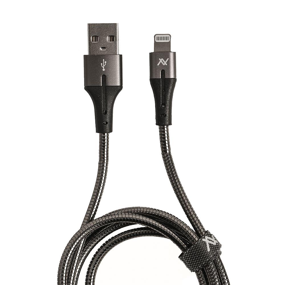 L'AVVENTO (MX53B) MFI Cable iPhone With Metal Connector Apple Certified 1M - Black-2