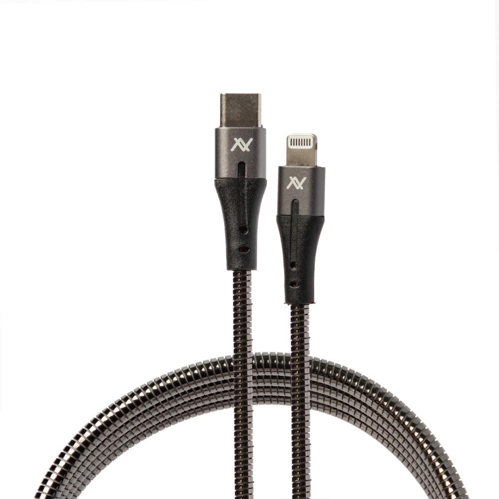 L'AVVENTO (MP533) Flexible And  heave duty - Metal MFI Type-C to Lightning Cable - 1M - Black-19