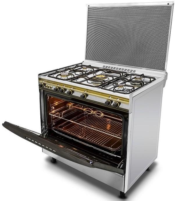 Keriazi | Gas Freestanding Cooker, 5 Gas Burners, 60×90 cm - Silver, 8900-1