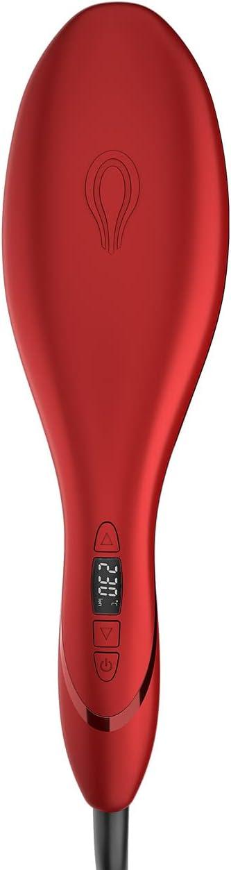  Roll over image to zoom in S3 Straightening Brush Red, Fast Heating, Shiny Effect, ionic Tec, 230°C, Tourmaline Ceramic Brand: Rush Brush-3