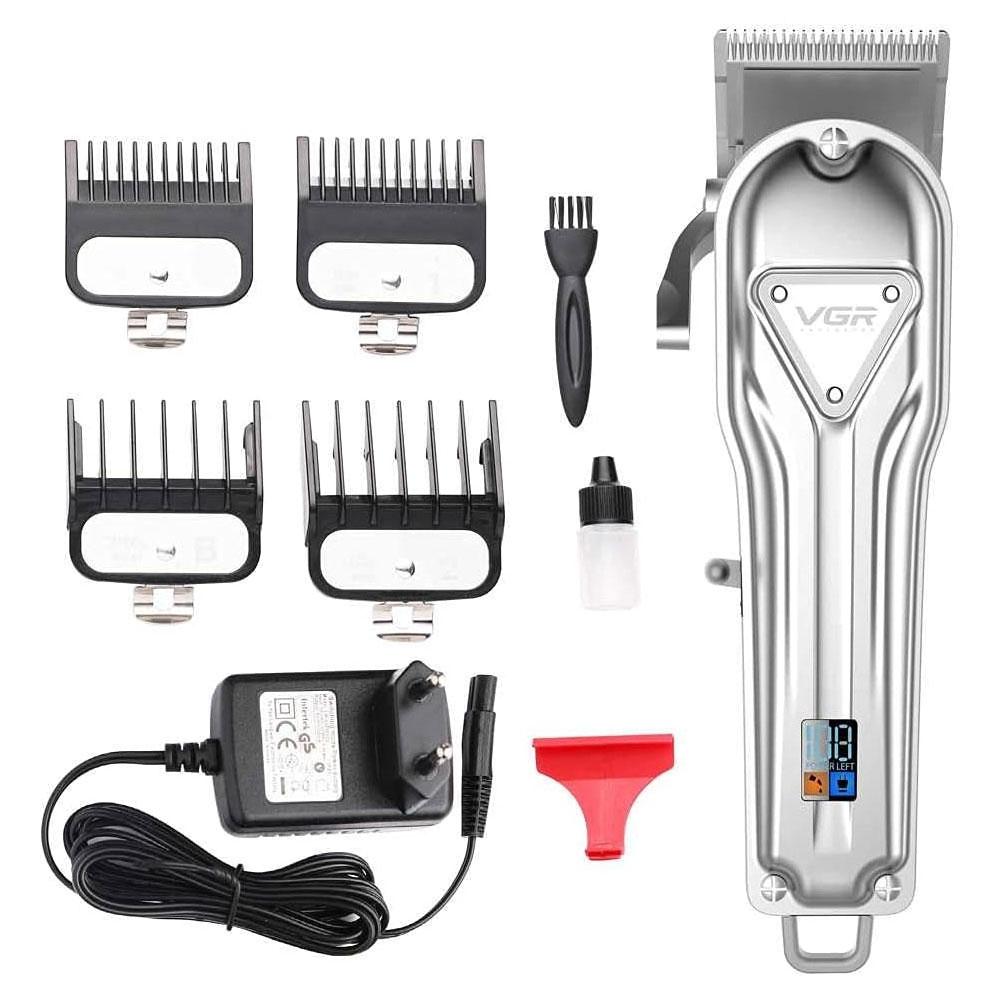 VGR Electric shaving machine for hair shaving and beard stairs - counter - LCD screen - Silver - V-140-11