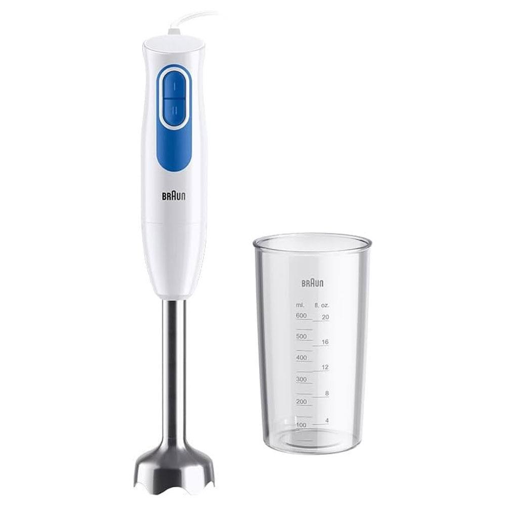 Braun Multi Quick Hand Blender With Easy 2 Speeds Control - 600 Ml - 600 Watt - BPA-Free Beaker – White - MQ20001MWH-18