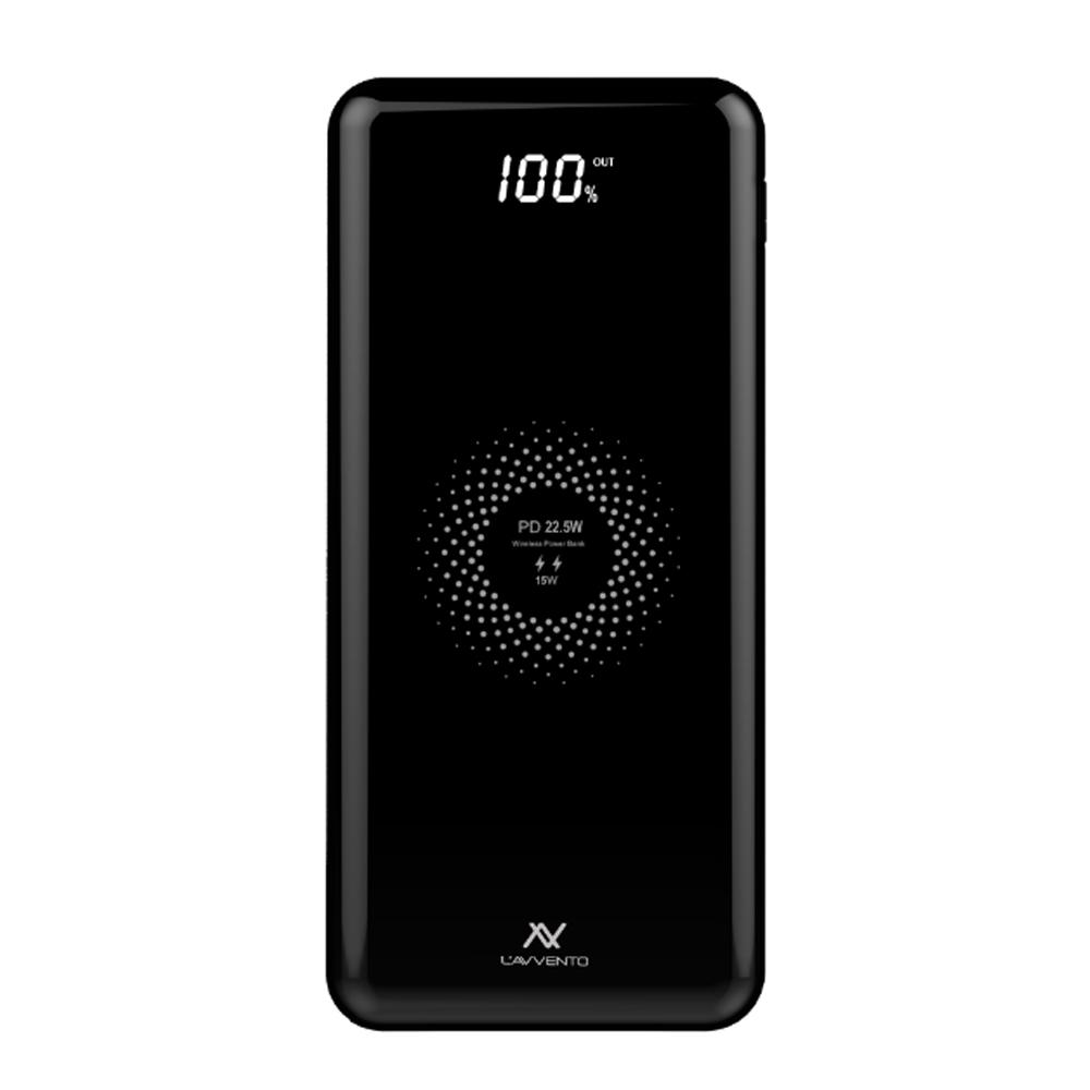 L'AVVENTO (MP125) Power Bank 10000mAh QI Wireless Fast Charger - Black-3