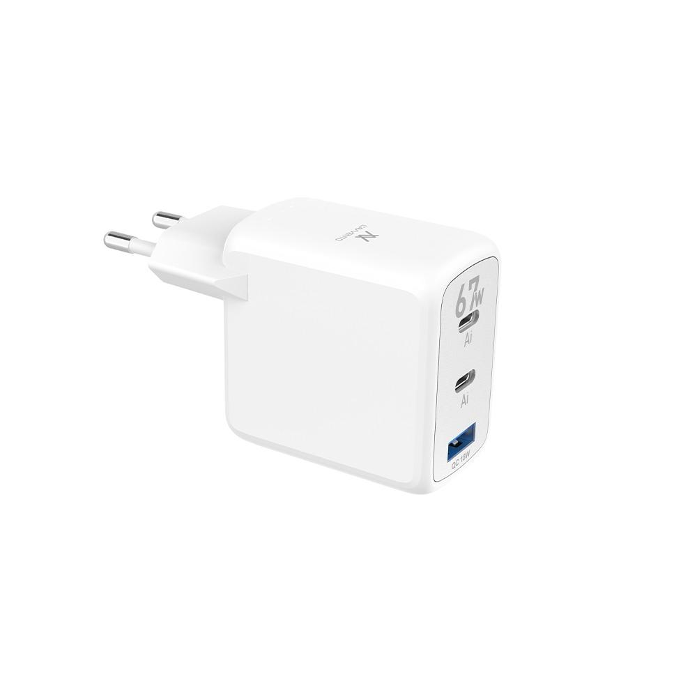 L'AVVENTO (MP565) Charger Mini GaN 67W Power Adapter Dual USB-C & USB-A Ports - White-15
