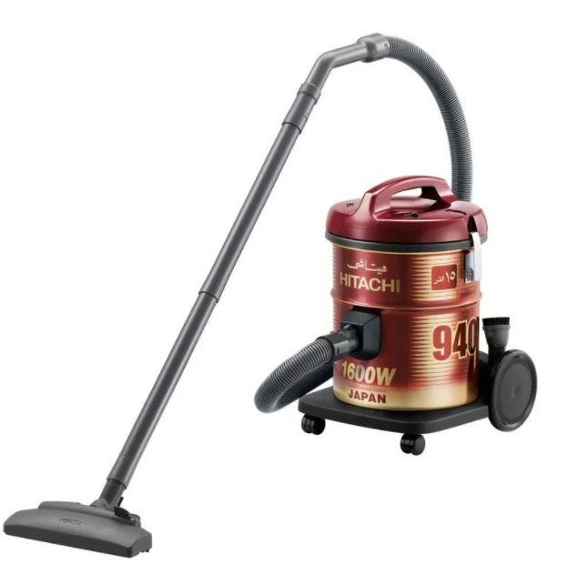 Hitachi I Pail Can Vacuum Cleaner, 1600 Watt, Cloth Filter - Red Gold, CV-940Y 220CE WR-12